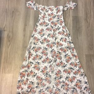 Floral open shoulder dress
